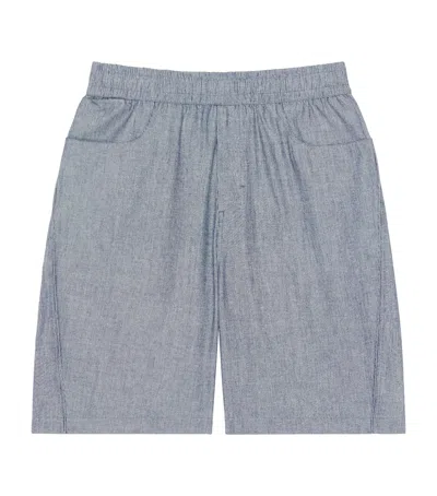 Givenchy Couture Seam Striped Bermuda Shorts In Cotton In White