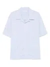Givenchy Cotton Striped Shirt With Stamp Print Clothing In Blue
