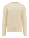 Givenchy Mens Ecru Brand-embroidery Crewneck Cotton Jumper In Neutral