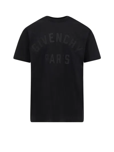 Givenchy Black T-shirt With Maxi Logo On The Front In Cotton Man
