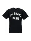 Givenchy Men Black Crewneck T-shirt With Maxi Logo Lettering On The Front In Cotton Man In Black