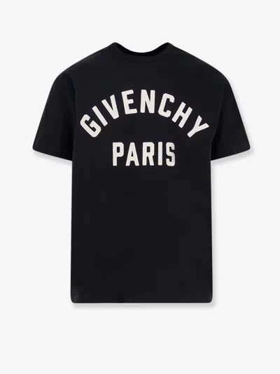 Givenchy Men Black Crewneck T-shirt With Maxi Logo Lettering On The Front In Cotton Man