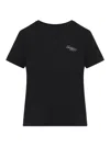 Givenchy Women Black Crew Neck T-shirt With Logo On Front And Back In Cotton Woman In Black