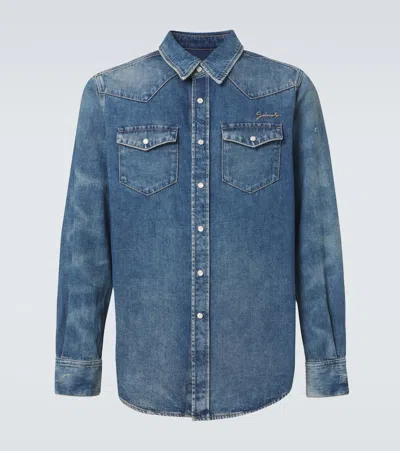 Givenchy Straight Denim Shirt In Blue