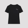 Givenchy Women Black Crew Neck T-shirt With Logo On Front And Back In Cotton Woman In Black