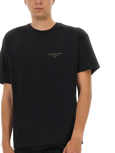 GIVENCHY GIVENCHY COTTON T-SHIRT WITH GIVENCHY PARIS PRINT