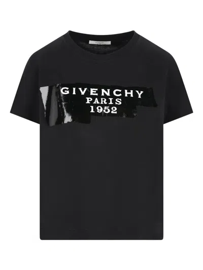 GIVENCHY GIVENCHY COTTON T-SHIRT WITH GIVENCHY TAPE PRINT
