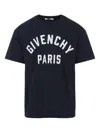 Givenchy Navy Short-sleeved T-shirt With Logo In Blue