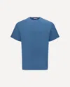 Givenchy Men Cotton T-shirt With Logo Patch In Blue