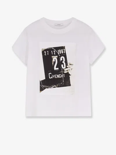 GIVENCHY COTTON T-SHIRT WITH PRINT ON THE FRONT