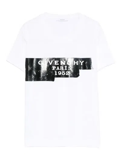 GIVENCHY GIVENCHY COTTON T-SHIRT WITH TAPE PRINT CLOTHING