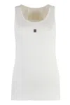 Givenchy White Stretch Cotton Tank Top