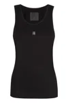 Givenchy Cotton Tank Top In Black