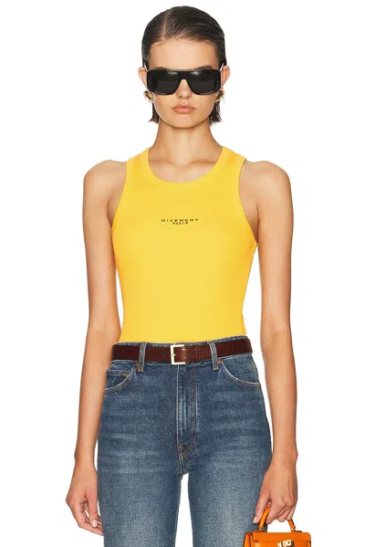 Givenchy Cotton Tank Top In Yellow