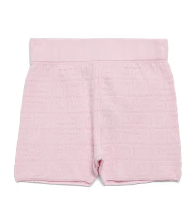 Givenchy Kids' Cotton Textured Logo Shorts In Pink