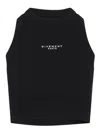 Givenchy Cotton Cropped Tank Top With Paris Print Clothing In Black