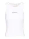 Givenchy White Sleeveless Top With Logo Lettering On The Front In Cotton Stretch Woman In White