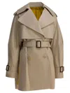 Givenchy Womens Beige Mustard Belted Notch-lapels Cotton Trench Coat In Brown