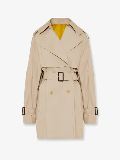 Givenchy Womens Beige Mustard Belted Notch-lapels Cotton Trench Coat In Neutral