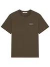 Givenchy Paris Gros Grain Cotton T-shirt In Brown