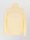 Givenchy Cotton Turtleneck Sweater Ribbed Cuffs In Yellow