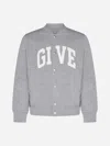 Givenchy Cotton Varsity Bomber Jacket In Light Grey Melange