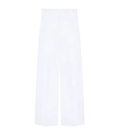 Givenchy Womens White Pleated Two-slip-pockets Wide-leg High-rise Cotton Trousers