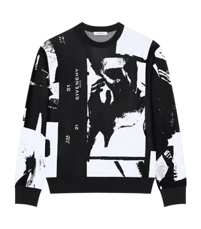 Givenchy Sweater In Knit With Photographic Negative Jacquard In Multi