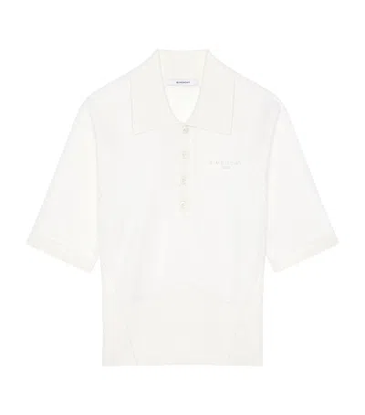 Givenchy Cotton-silk Polo Shirt In Ivory