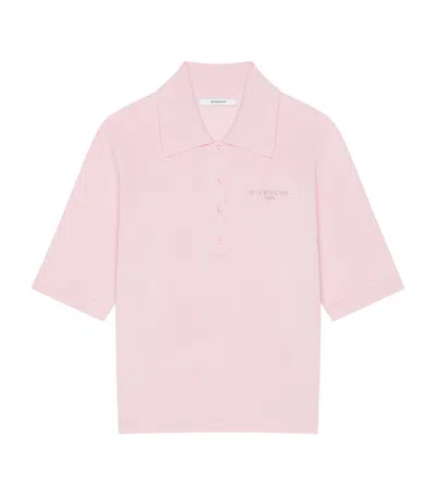 Givenchy Cotton-silk Polo Shirt In Pink