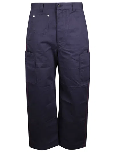 Givenchy Couture Button And Zip Fastening Jeans With Embroidered Signature In Blue