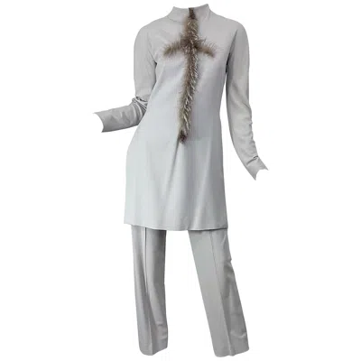 Pre-owned Givenchy Couture By Alexander Mcqueen F/w 1999 Runway Size 6 Vintage Tunic Pants In Gray