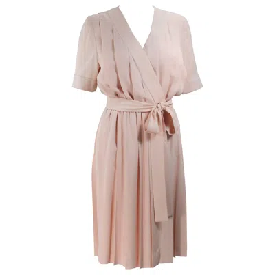 Pre-owned Givenchy Couture Cream Ivory Silk Wrap Dress Size 2 In White