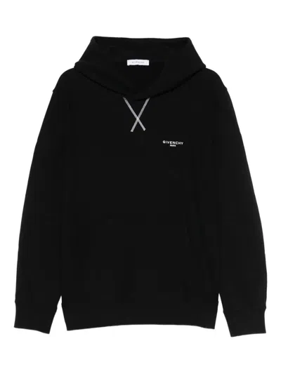 Givenchy Couture Seam Fleece Hoodie With Paris Embroidery Clothing In Black