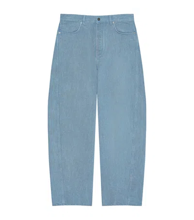 Givenchy Couture Seam Barrel-leg Jeans In Blue