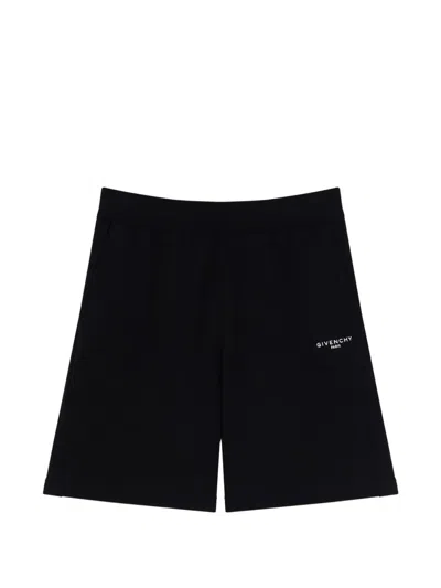 Givenchy Couture Seam Bermuda Shorts In Fleece In Black