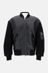 Givenchy Bomber Jacket With Leather Panels And Wool Sleeves In Black