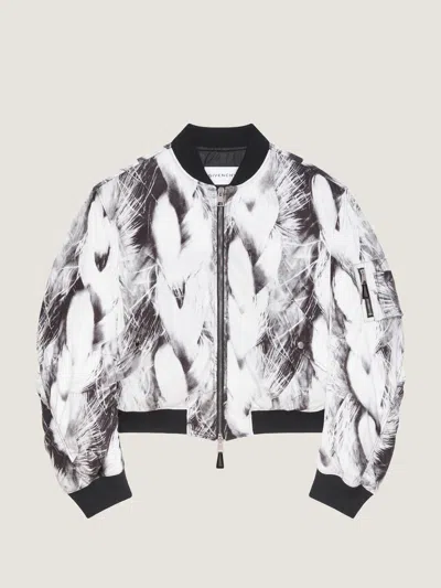 Givenchy Couture Seam Bomber In Hair Print Taffeta In Multi