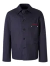 Givenchy Couture Seam Button-up Overshirt In Blue