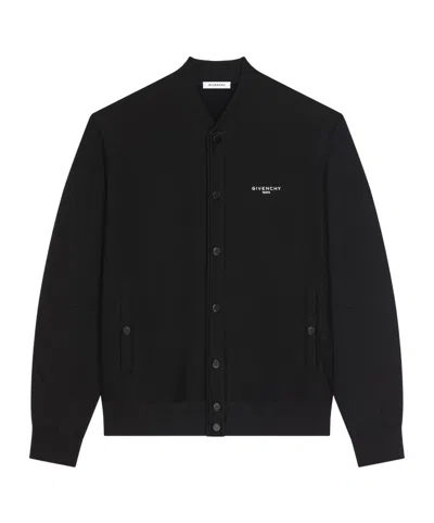 Givenchy Couture Seam Cardigan In Fleece Embroidered  Paris In Black