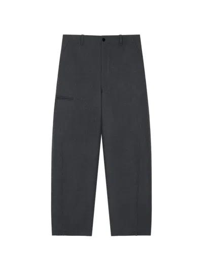 Givenchy Couture Seam Checked-reverse Trousers In Gray