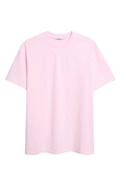 Givenchy Gray Contour Seam Constrained Stitch T-shirt In Pink