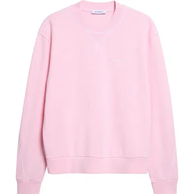 Givenchy Couture Seam Cotton Fleece Sweatshirt In Pink