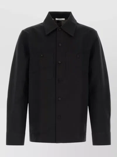 Givenchy Couture Seam Cotton Shirt Jacket Pockets In Black