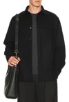 Givenchy Couture Seam Dry Wool Flannel Shirt Patch Pocket In Black
