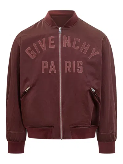 GIVENCHY COUTURE SEAM EMBROIDERED LOGO BOMBER JACKET
