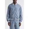 Givenchy Couture Seam Engineer Stripe Cotton Bomber Jacket In Blue