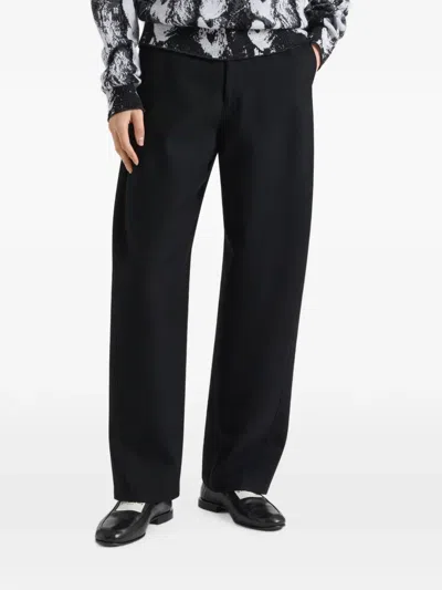Givenchy Couture Seam Flannel Trousers In Black