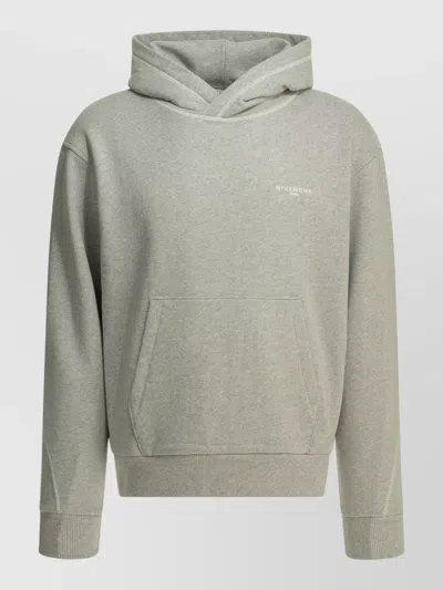 Givenchy Couture Seam Hooded Sweatshirt Kangaroo Pocket In Gray