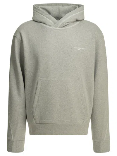 Givenchy Couture Seam Hooded Sweatshirt Kangaroo Pocket In Gray